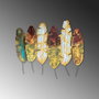 Wallity Leaves v11 Escultura de pared de metal multicolor